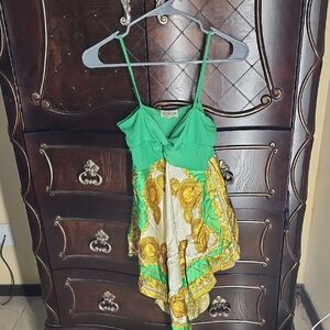 MKM Designs Green and Gold Blouse